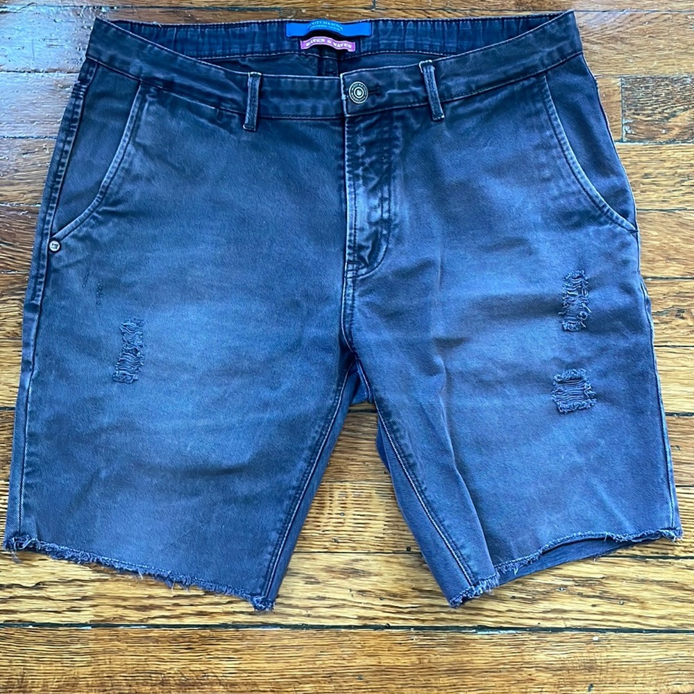 Scotch and soda mens black jean shorts size 30